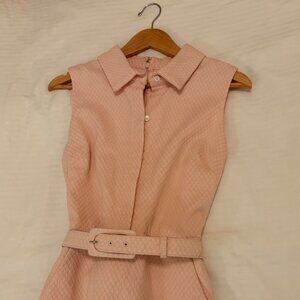 Badgley Mischka Light Pink Belted Dress